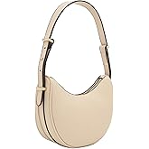 Small Crescent Smooth Faux Leather Underarm Shoulder Bag
