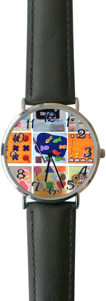 SINGDADFF Women's Abstract PERSONALISED Felt Quiet Book Busy Book A Casual Watch Fashion Leather Analog Wrist Watches