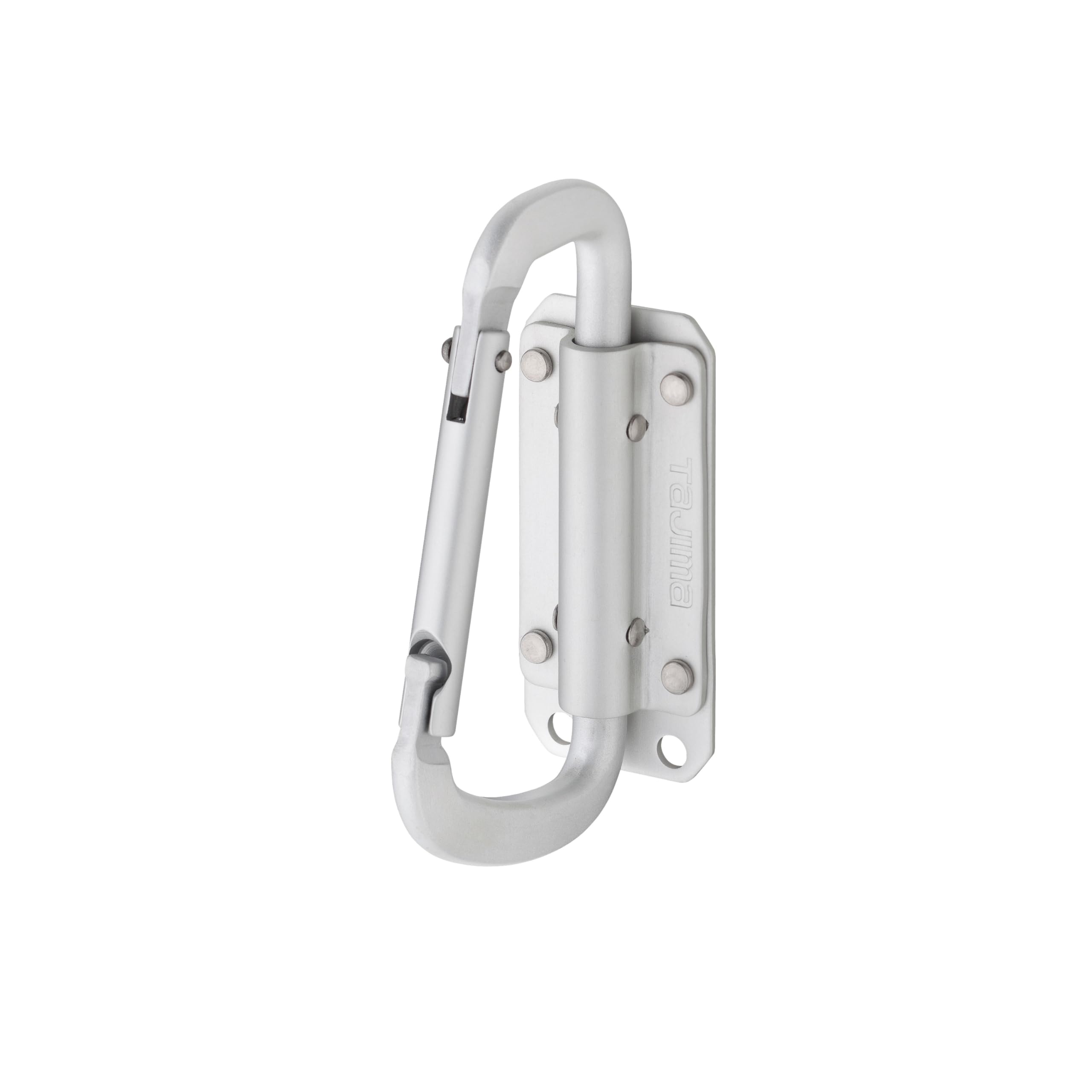 タジマ セフシステム セフ工具ホルダーアルミ スリムカラビナ小 SFSKHA-CS 軽量アルミ 省スペースで腰回りスッキリ フォージングによるトライアングル成形 従来の丸棒に比べて開き強度が約1.5倍(設計値) バネロック構造を採用商品画像