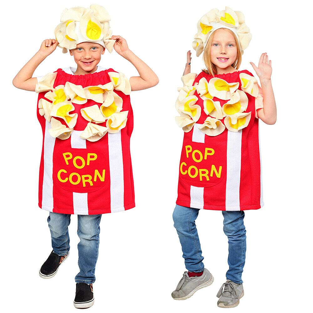 Dress Up America Unisex Kids Popcorn Costume for Kids - Fun Kernel Costume for Boys and Girls Popcorn Costume for Kids