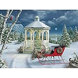 Bits and Pieces - 300 Piece Jigsaw Puzzle for Adults - Season of Peace - 300 pc Christmas Winter Holiday Sleigh Jigsaw by Artist Alan Giana