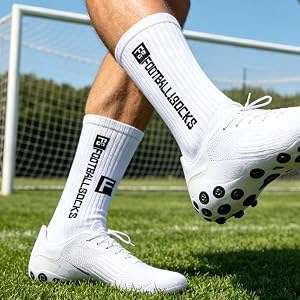 3Pairs Anti-Slip Soccer Socks, Men's Athletic Socks with Grip Pads for Football Basketball Sports