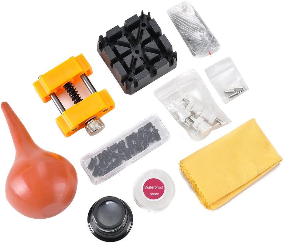 Professional Watch Repair Tool Kit - Watchmaker Tool Kit, Including Watch Back Case Holder Opener Link Remover Spring Bar Tool Set and More, Storaged in Carry Case (141pcs): Home Improvement