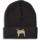 Custom Beanies for Men Pug Dog A Embroidery Skull Cap Winter Hats for Women Acrylic One Size