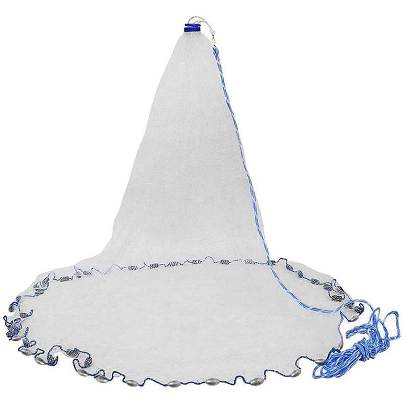 OTOTEC 10Ft/3M Easy Hand Throw Cast Net with Sinker Bottom - 5/8 Inch Nylon Mesh for Bait Fishing