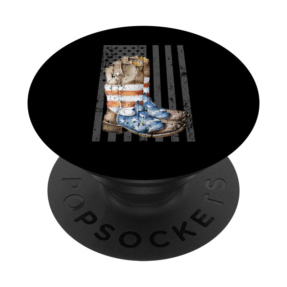American Flag Cowboy Boots PopSockets Swappable PopGrip