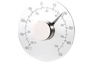 4.2 Inch Stick On Outdoor Thermometer, Transparent Waterproof Self Adhesive Window Thermometer for Greenhouse and Outdoor Use