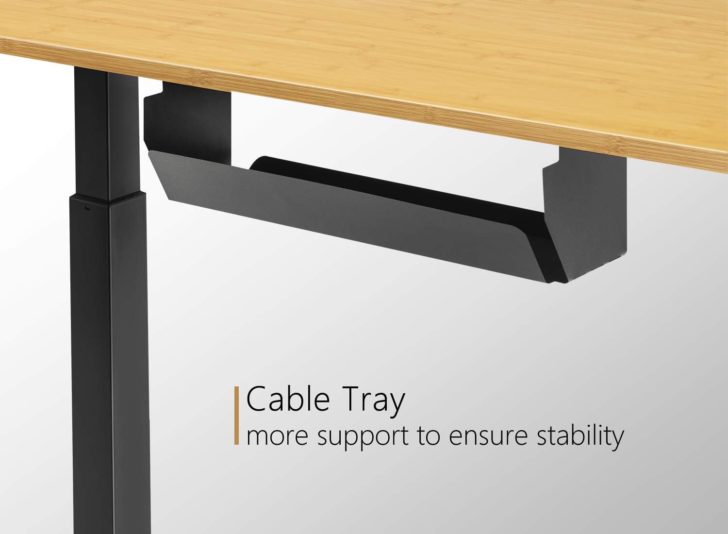 FEZIBO Electric Height Adjustable Standing Desk, 48 x 24 Inches Splice Board, Black Frame/Bamboo Top: Kitchen & Dining