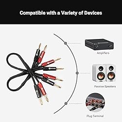 Fosi Audio Banana Plugs for Speaker Wire, 2 Pairs/4