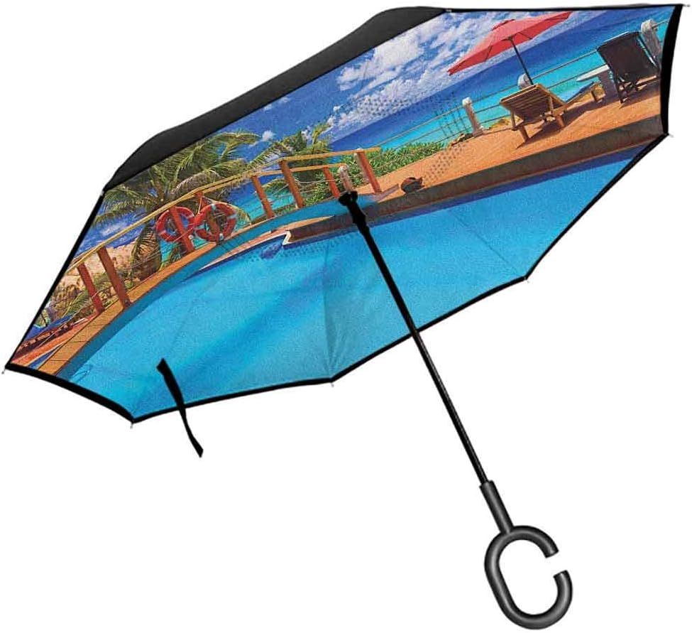 RenteriaDecor Beach Reversible Umbrella Swimming Pool