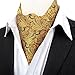 Stylefad Men's Woven Mirofiber Cravat Ascot Self Tie Gold Yellow Paisley