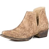 Tan Faux Leather Ankle Boot with Snip Toe by ROPER