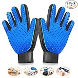 AOFITEE Pet Grooming Glove, Pet Washing Deshedding Bath Brush, Gentle Massage Tool with Enhanced Five Finger Design, Efficient Pet Hair Remover Mitts for Dogs, Cats & Horses with Long & Short Fur