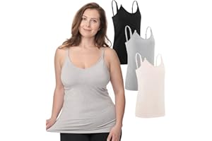 Under Control Nursing Cami Tank Tops for Breastfeeding Women Nursing Tops Maternity Shirts, Camisoles with Built in Bra 3Pack