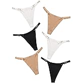 DEANGELMON Seamless Thongs Women Underwear No Show Thong Comfortable Panties Low Rise Multiple Pack