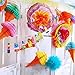 Supla Ice Cream Party Decorations Set 6.56' Ice Cream Paper Garland Banner and 7 Ice Cream Tissue Paper Ice Cream Cone Honeycomb Balls 12.4