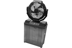 Instern Portable Misting Fan with 9L Bucket, 20000mAh Rechargeable Battery Powered Floor Fan for Outside Travel, Replaceable Spray Nozzle&Battery,Outdoor Cooling Mist Fans for Patio Golf Cart - Black