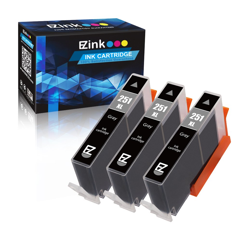 E-Z Ink (TM) Compatible Ink Cartridge Replacement for Canon CLI-251XL CLI  251 XL to use with PIXMA MG6320 Pixma MG7120 Pixma MG7520 Pixma IP8720  (Gray) 3 ...