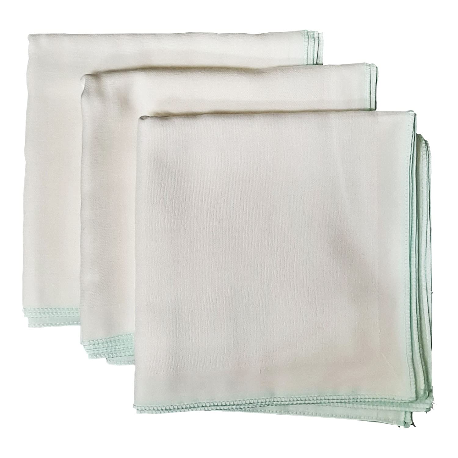 Photo 1 of Angel-In-Moms [15 Packs] Natural Cotton 100% Soft Muslin Gauze Handkerchief, Face Washcloths, Makeup Remover Thin Towels, Wide Size 14 inch x 14 inch, Reusable Napkins Hankies Bath Towel (Mint)