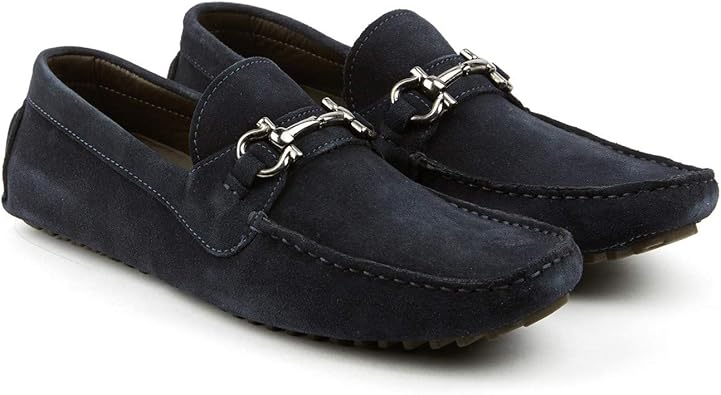 navy suede moccasins