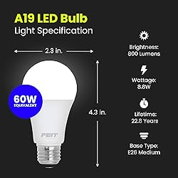 Feit Electric A19 LED Light Bulb, 60W