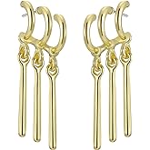 Emibele Zoro Earrings, Anime Dangle Earrings Costume Cosplay, Piercing Cuff Claw Drop Earrings Jewelry Gift for Anime Zoro Lover Fans, Gold