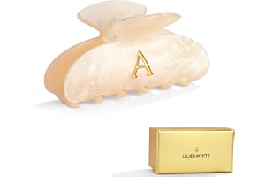 LILIE&WHITE Acrylic Letter Hair Clips For Women Stylish A Monogram Hair Claw Alphabet Hair Clip Fashion Glitter Claw Clips Elegant And Durable Hair Accessory Large Hair Clips A