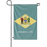 Delaware State Garden Yard Flag 12x18Inch American Territories DE Yard Banner Vertical Double Sided Polyester Small Flag Patriotic State Celebration Party Outside Decor