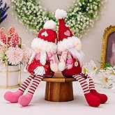 2pcs Valentine Gnome Plush, Valentines Day Gnome Decor 2pcs Mr and Mrs Swedish Tomte Gnome Valentine Decor for Home Table, Scandinavian Tomte Elf Gnomes Ornaments Valentines Gifts for Her or Him (C)