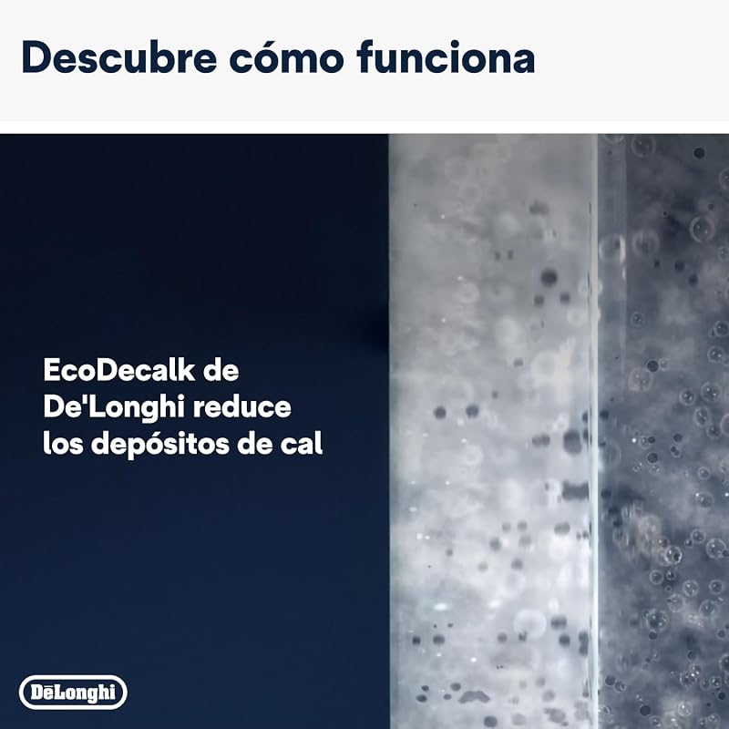 De'longhi ecodecalk - líquido descalcificante universal, cafeteiras superautomáticas, 500 ml, ecológico e eficiente, compatível com modelos de cafeteiras ecam / etam