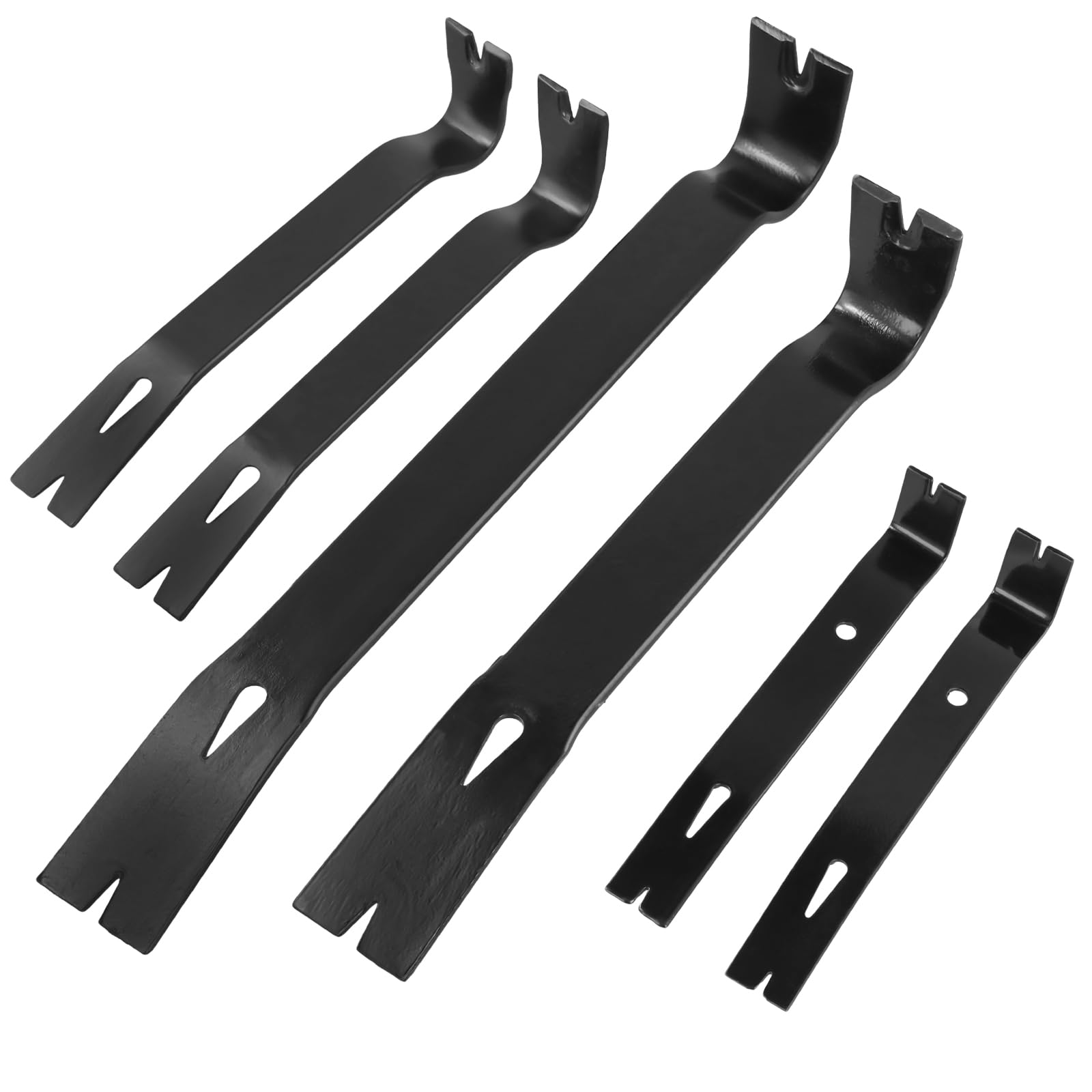 UNGFEI 6 PCS Crow Bars Set, Nail Puller Crowbar, Mini Utility Bar Heavy Duty Steel Flat Bar Tool for Maintenance, Woodworking Projects, 180/226/308/381mm