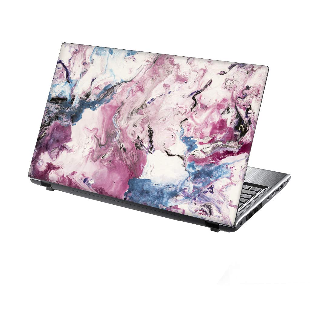 TaylorHe 13-14 inch Laptop Skin Vinyl Decal with Colorful Patterns and Leather Effect Laminate MADE IN England Pink Blue Abstract Painting