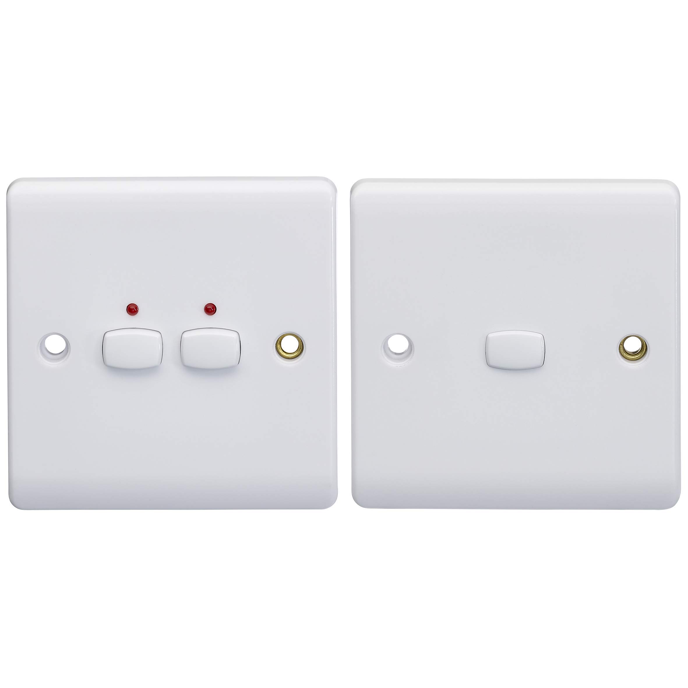 MiHome Smart White 2 Gang Light Switch (Two-Way), MIHO090