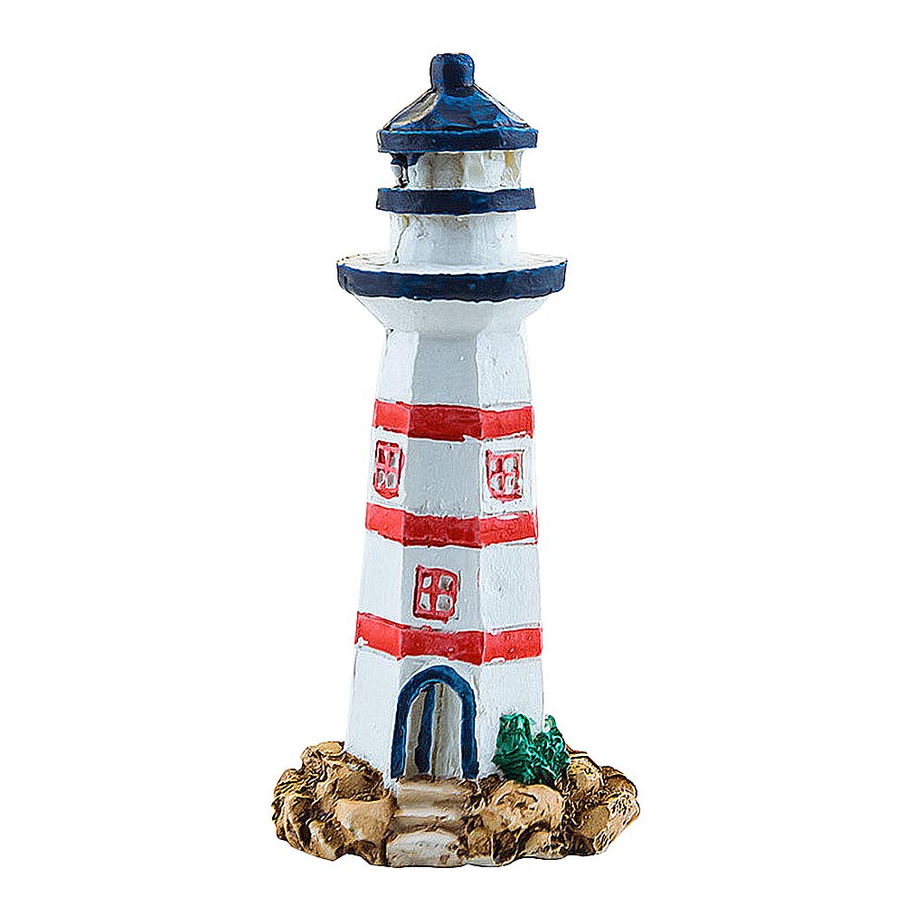 iplusmile Fish Tank Accessory, Style Resin Small Lighthouse Decoration Aquarium Gadgets Resin Craft Creative Aquarium Ornament (Color)