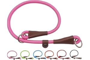 MayPaw Slip Collar Nylon Rope Choke Collar for Dog Training- No Pull Round Martingale Dog Collars for Small Medium Large Dogs