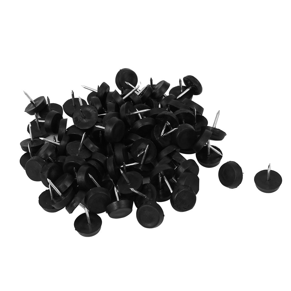 sourcingmap Plastic Chair Table Glide Nail Black 100 Pcs for Furniture Feet