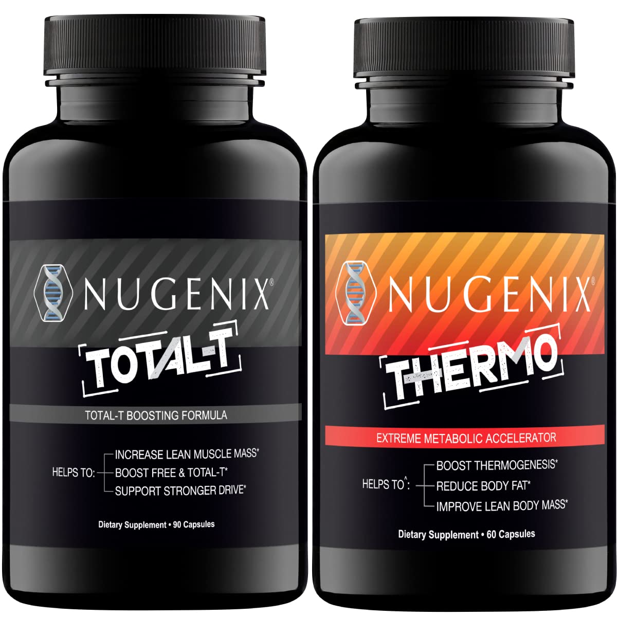 Nugenix Total-T - Free and Total Testosterone for Men Thermo - Thermogenic Fat Burner Bundle
