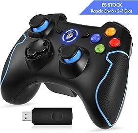 EasySMX Mando para PC, [Regalos Originales] Mando Inalámbrico PS3 Gamepad Wireless Compatible con Windows XP y Vista, Windows 7/8/8.1/10 y 10, PS3, Android y Operación Rango hasta 10M (Azul) 