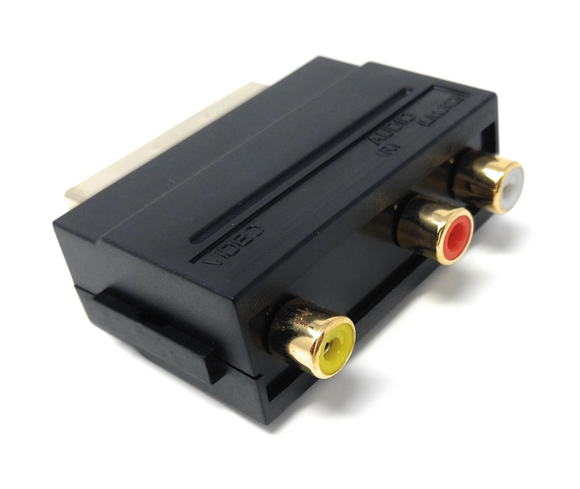 DRUT SCART Plug Male to 3 RCA Female AV Audio Video Adapter Converter for TV DVD VCRs Game Consoles