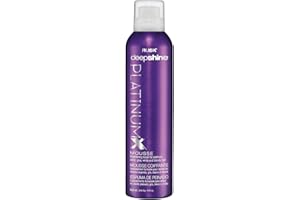 RUSK Deepshine PlatinumX Mousse, Lightweight, Alcohol-Free, for Platinum, Blonde, Gray, and Silver Hair, Enhances Body and Volume While Restoring Haircolor, 8.8 oz