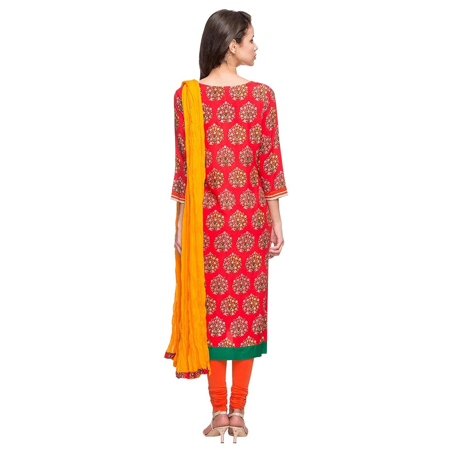 stop by shoppers stop womens round neck printed churidar suit