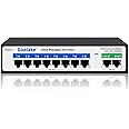 Managed PoE Switch with 8 Port PoE and 2 Gigabit Uplink Ports, Managed 10 Port PoE Switch Compatible with IEEE 802.3af/at Devices, AI PoE Auto Recovery&Extend, Vlan, Metal Pluy&Play,Desktop/Wall Mount