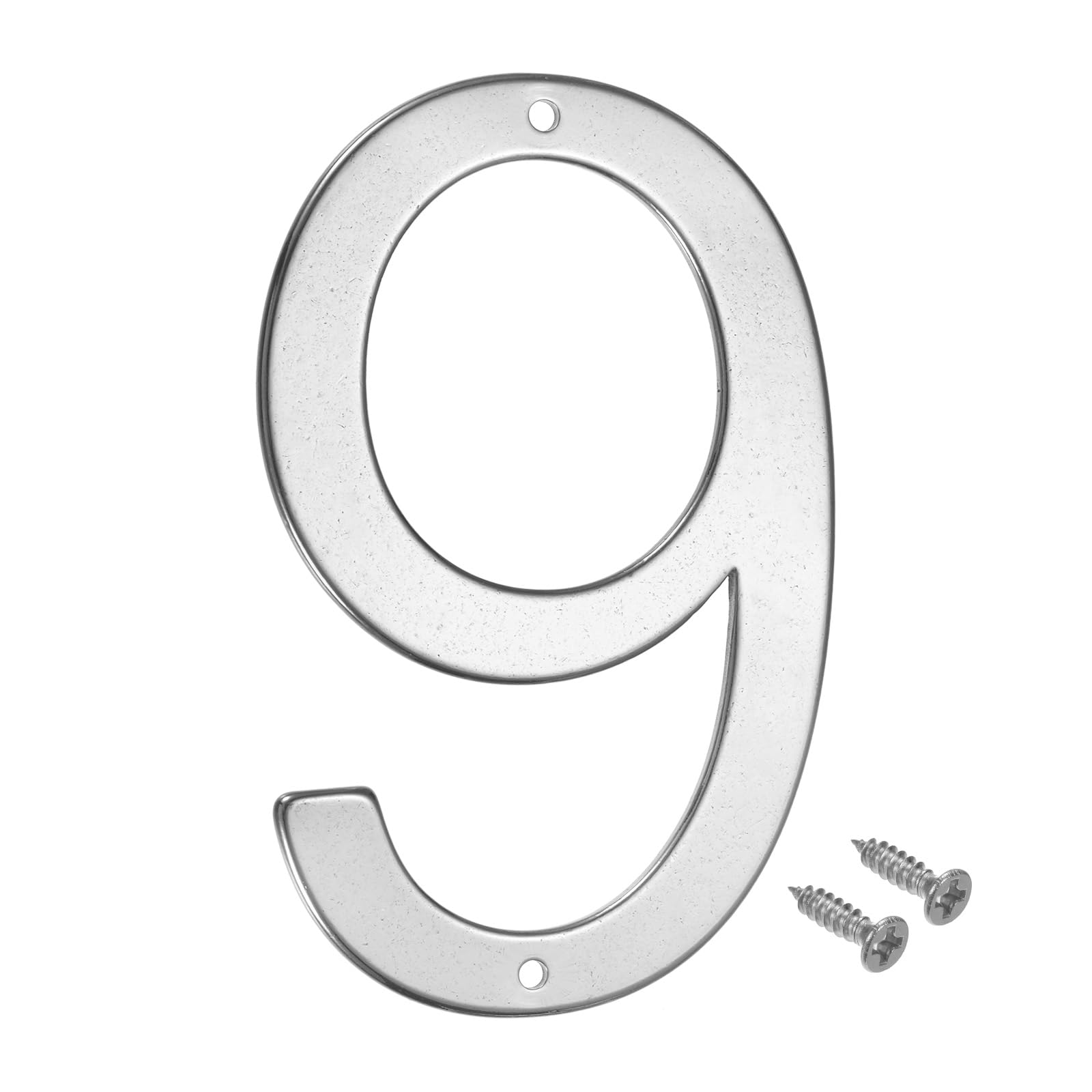 M METERXITY 1-Pack House Number, 4 Inch 304 Stainless Steel Mailbox Number Door Number Signage for Garden/Hotel/Mailbox/Address/Sign, House Number for Outside [Number 9, Silver]