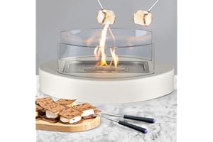 EAST FLAME Tabletop Fire Pit [Up to 3H Burn], Smores Maker Kit, Premium Table Top Firepit, Portable Mini Indoor & Outdoor Fireplace, Smokeless Fire Pit for Parties, Birthday
