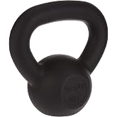 Yes4All Cast Iron Kettlebell, 5-80 Lb Solid One-Piece Design | Comfortable 1&ndash;2 Hand Grip for Swings, Squats, Deadlifts &amp; Snatches, Stable Flat Base for Upright Storage &amp; Floor Exercises