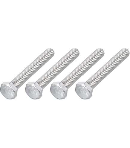 MroMax M12 Hex Bolt - 304 Stainless Steel - 80mm Length - Fully Threaded - 5 Pack