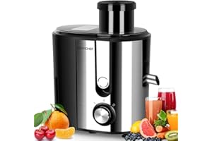 HERRCHEF Juicer, 600W Juicer Machines with 3'' Wide Mouth for Vegetable and Fruit, Stainless Steel Centrifugal Juice Extractor Easy to Clean, BPA-Free, Anti-drip
