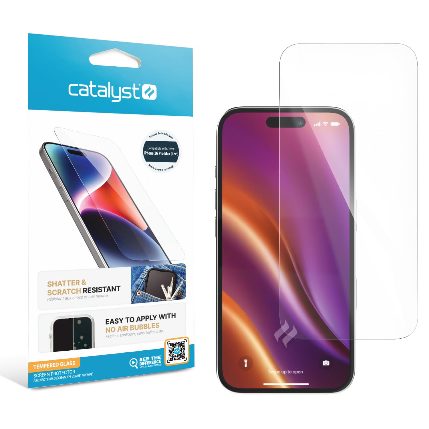 Catalyst Glass Screen Protector for iPhone 16 Pro Max