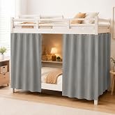 HAERITER 2 Pcs Grey Blackout Bunk Bed Curtains, 78.7" x 59" Thickened Privacy Curtain with Grey Shading Coating for Dorm Loft Canopy, 99% Blackout, Suitable for Students Privacy Protection