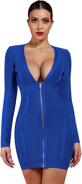 plunge bandage dress